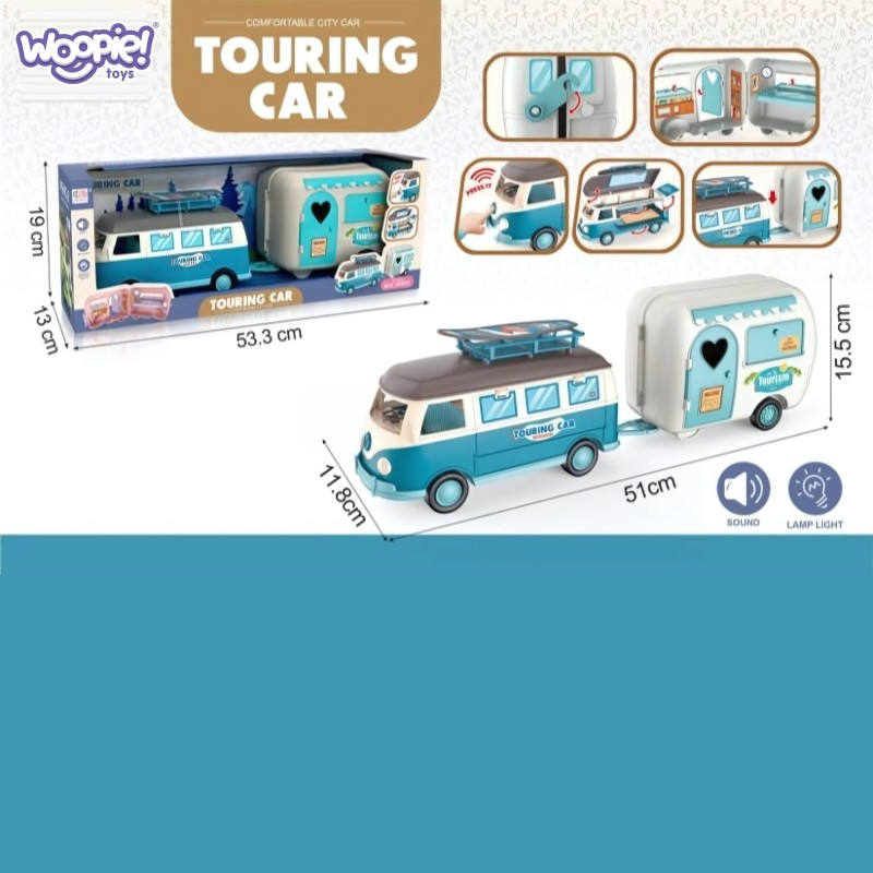 WOOPIE Kempingový Karavan s Prívesom - Svetelné a Zvukové Efekty