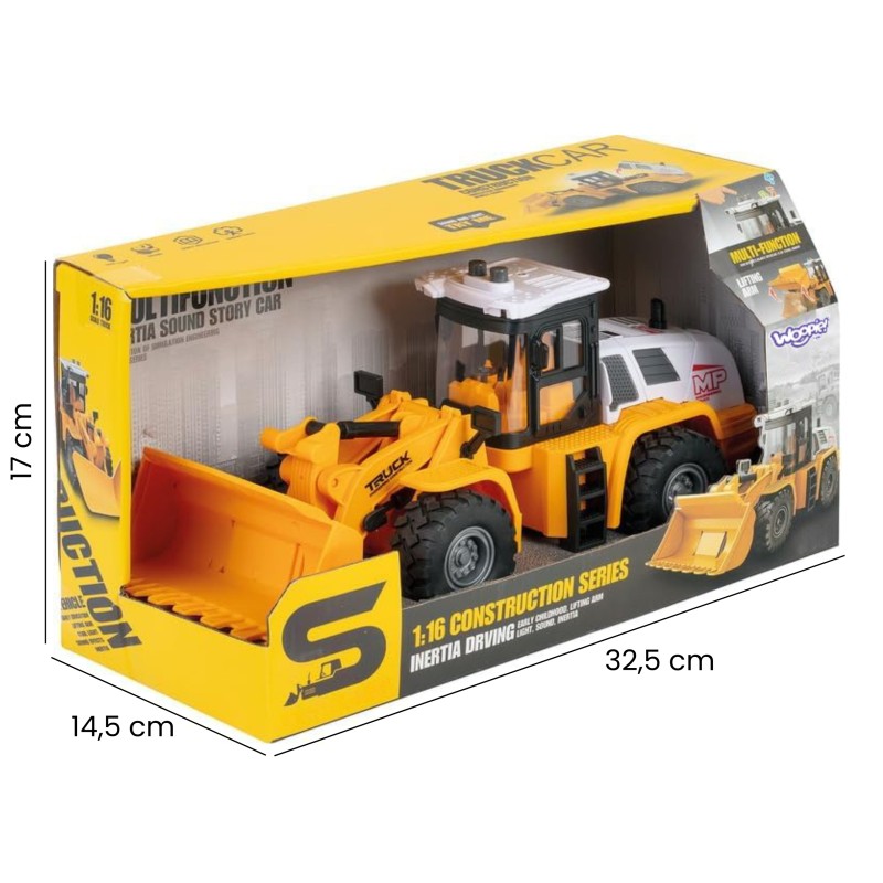 WOOPIE Stavebný Bager a Nakladač 1:16 Svetelné a Zvukové Efekty