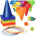 WOOPIE Záhradná Sada Hier 3v1 Kužele, Obruče a Vrecká