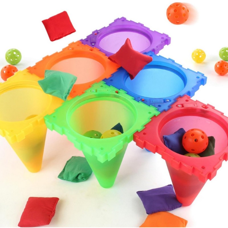 WOOPIE Záhradná Sada Hier 3v1 Kužele, Obruče a Vrecká