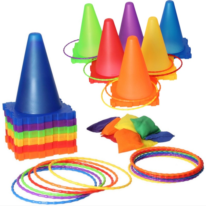WOOPIE Záhradná Sada Hier 3v1 Kužele, Obruče a Vrecká