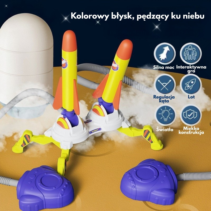 WOOPIE Dvojitý Odpaľovač na Penové Rakety 6 ks.