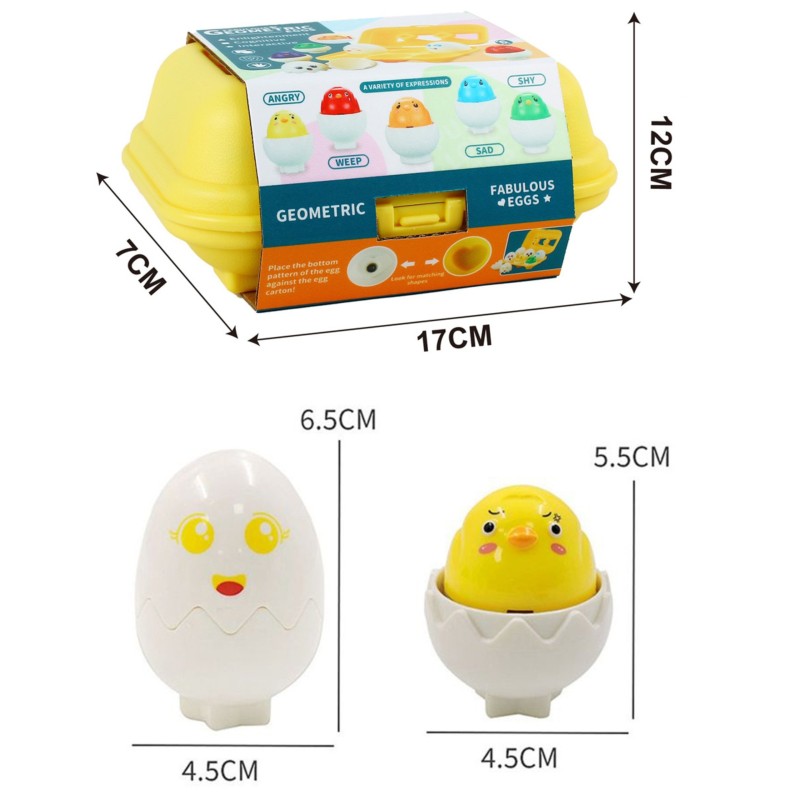 WOOPIE Montessori Triedič - Veselé Kuriatka vo Vajíčkach 6ks.