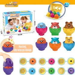 WOOPIE Montessori Triedič - Veselé Zvieratká vo Vajíčkach 6ks.