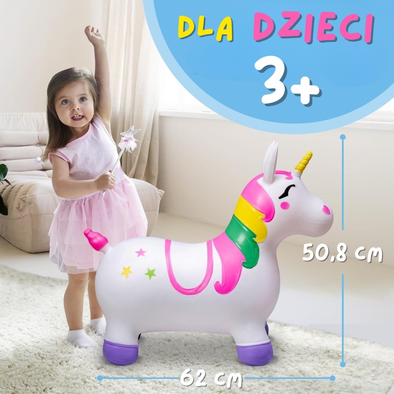 WOOPIE Gumené Zvieratko na Skákanie - Biely Jednorožec