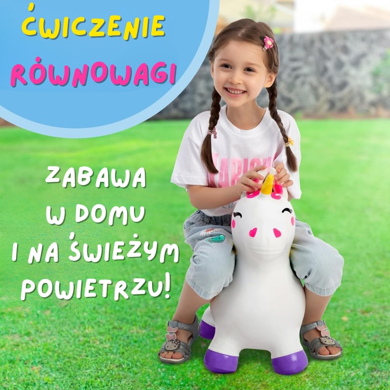 WOOPIE Gumené Zvieratko na Skákanie - Biely Jednorožec