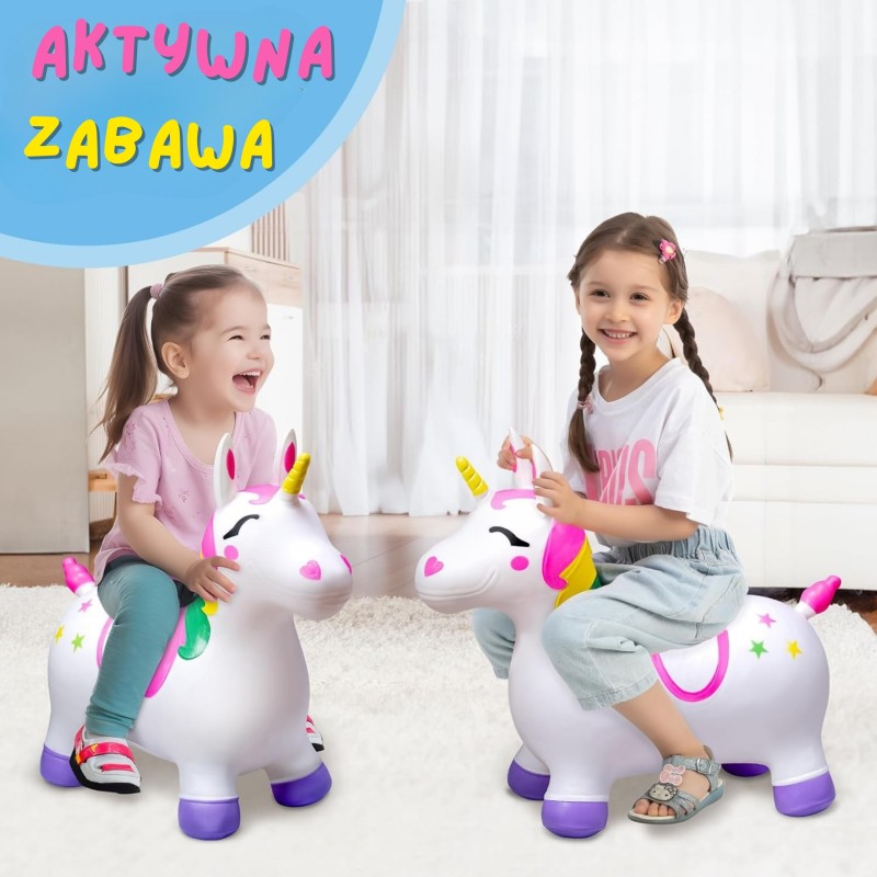 WOOPIE Gumené Zvieratko na Skákanie - Biely Jednorožec