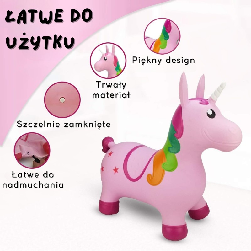 WOOPIE Gumené Zvieratko na Skákanie - Ružový Jednorožec