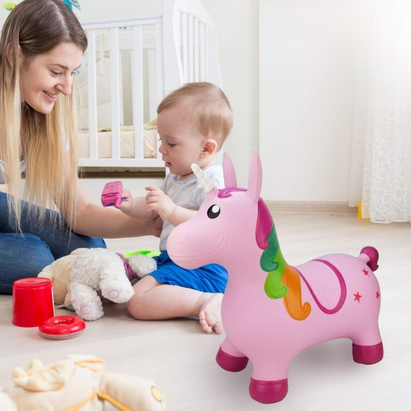 WOOPIE Gumené Zvieratko na Skákanie - Ružový Jednorožec