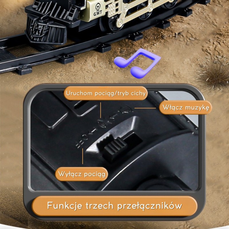 WOOPIE Klasický Vláčik - Parná Lokomotíva XXL Dráha