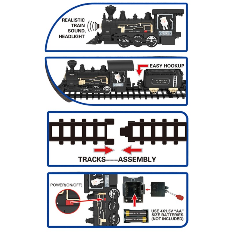 WOOPIE Pociąg Lokomotywa Zestaw XXL Tor 403 cm