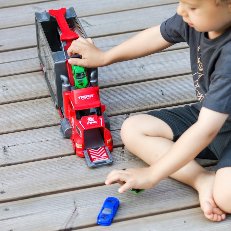 WOOPIE Zestaw Ciężarówka Laweta Garaż Tor Wyścigowy