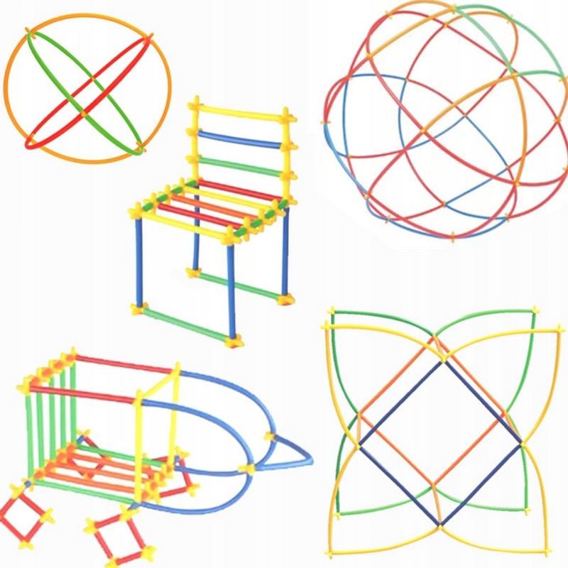 WOOPIE Kreatívna Stavebnica - Farebné Konštrukčné Slamky 1200 ks.