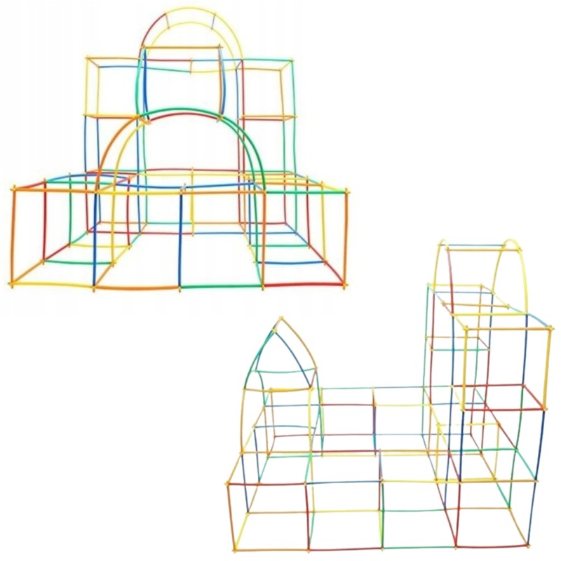 WOOPIE Kreatívna Stavebnica - Farebné Konštrukčné Slamky 1200 ks.