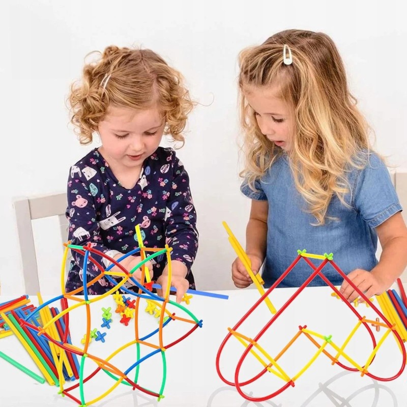 WOOPIE Kreatívna Stavebnica - Farebné Konštrukčné Slamky 800 ks.