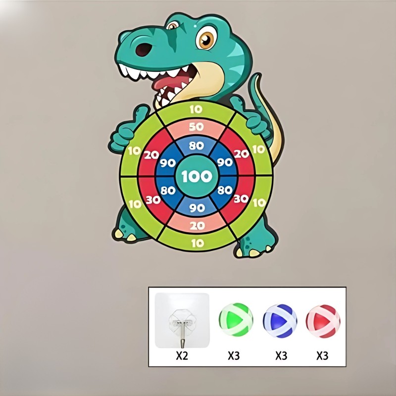 WOOPIE Detská lukostreľba Dinosaurus 2v1 | Luk a terč na stojane s loptičkami na suchý zips