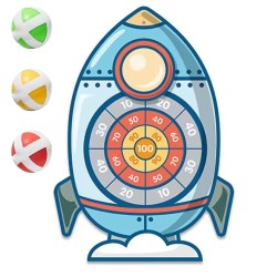 WOOPIE Hra so Šípkami na Suchý Zips – Terč Raketa
