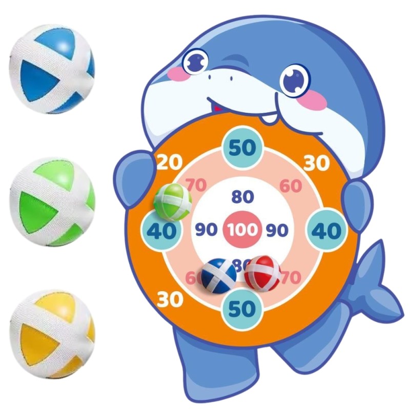 WOOPIE Terč na Suchý Zips Žralok | Detské Šípky s Loptičkami