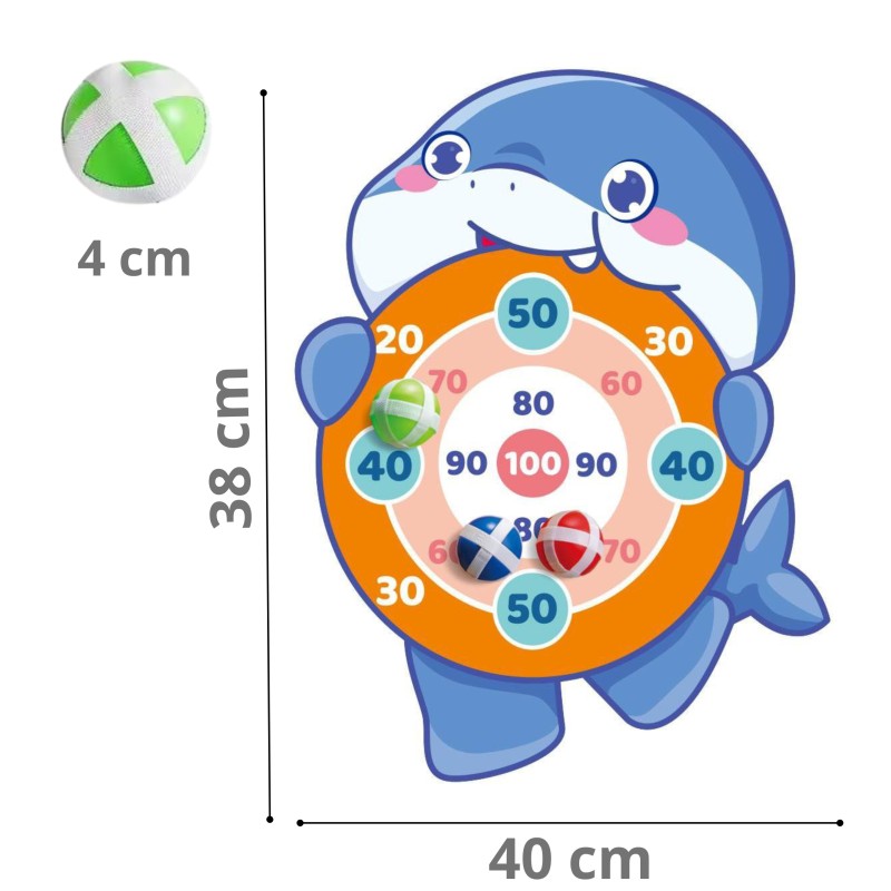 WOOPIE Terč na Suchý Zips Žralok | Detské Šípky s Loptičkami