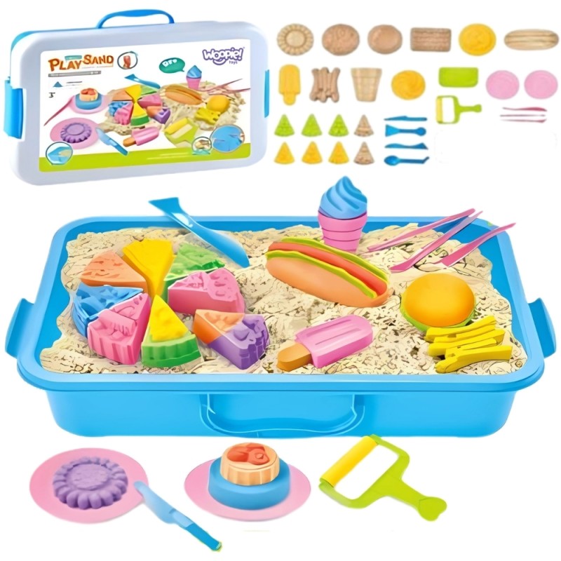 WOOPIE Veľká sada Kinetický piesok 1,2 kg Cukráreň v kufríku