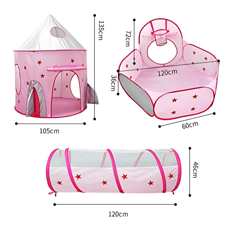 WOOPIE Stan 3v1 - Princeznovský Zámok, Tunel a Suchý Bazén