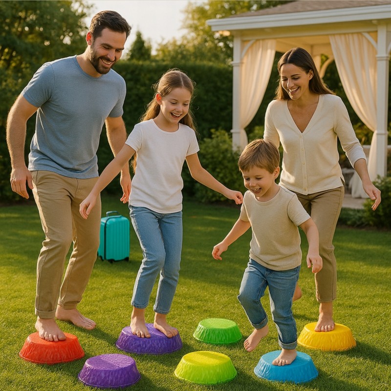 WOOPIE Svietiace Balančné Kamene na Trénovanie Rovnováhy 6 ks.