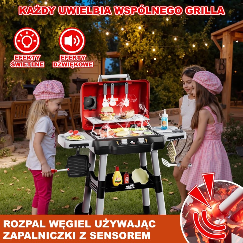 WOOPIE Grill Barbecue Interaktívna Záhradná Kuchynka LED XL 31 Dielov