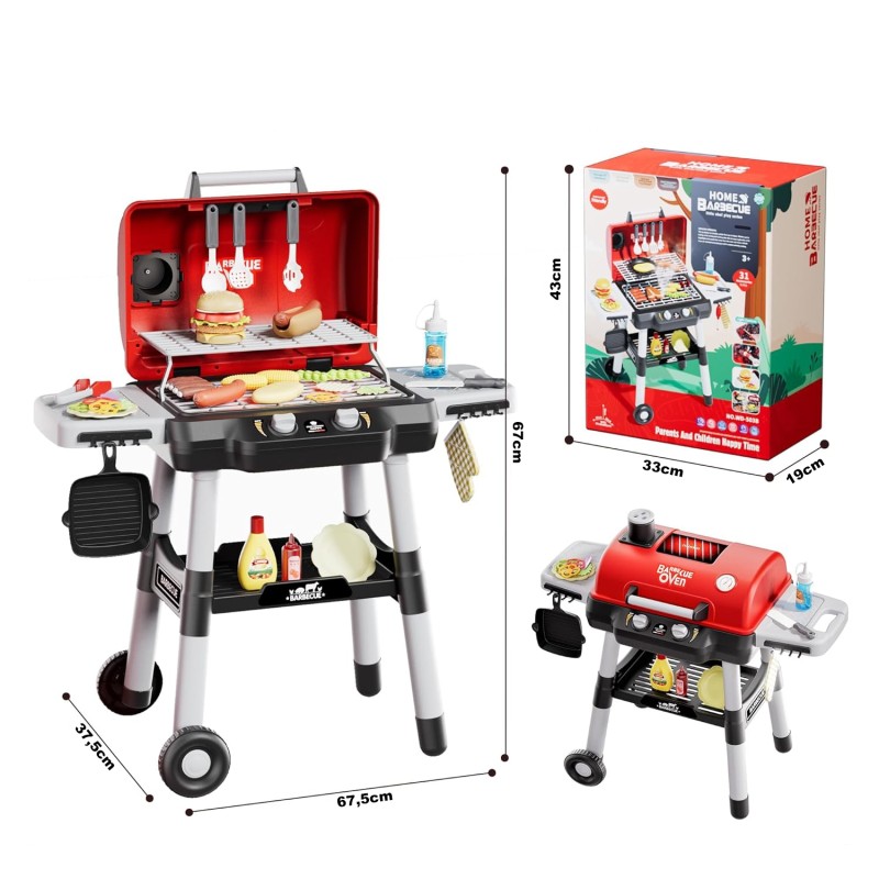 WOOPIE Grill Barbecue Interaktívna Záhradná Kuchynka LED XL 31 Dielov