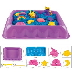 WOOPIE Kinetický Piesok - Jednorožec Mini Pieskovisko s Formičkami 0,6 Kg.
