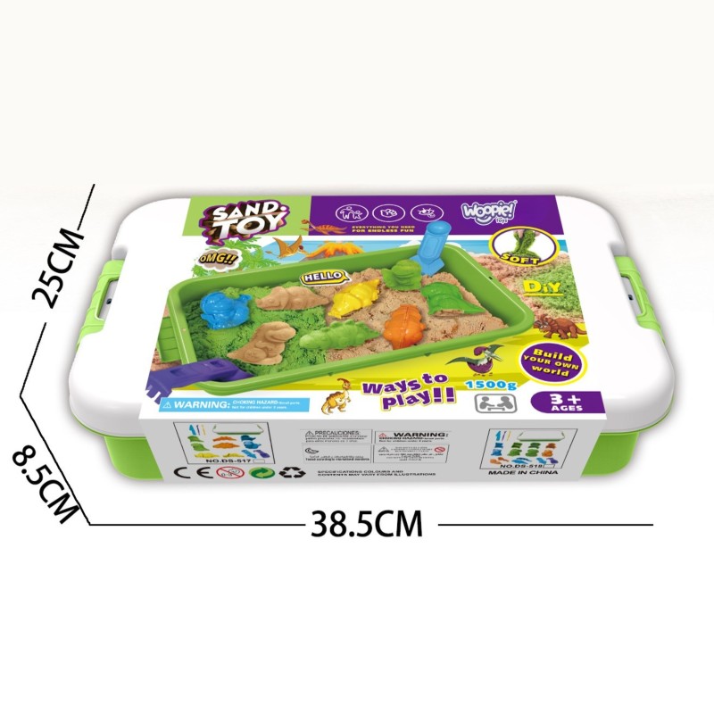 WOOPIE Kinetický Piesok Sada XXL ZOO Safari Mini Pieskovisko s Formičkami