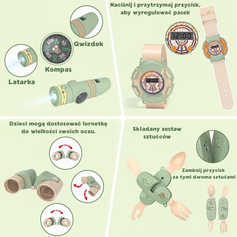 WOOPIE Kempingový Stan so Sadou pre Malého Prieskumníka 15 Dielov