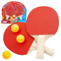 WOOPIE Stolný Tenis - Ping Pongová Sada Rakiet + 3 Loptičky