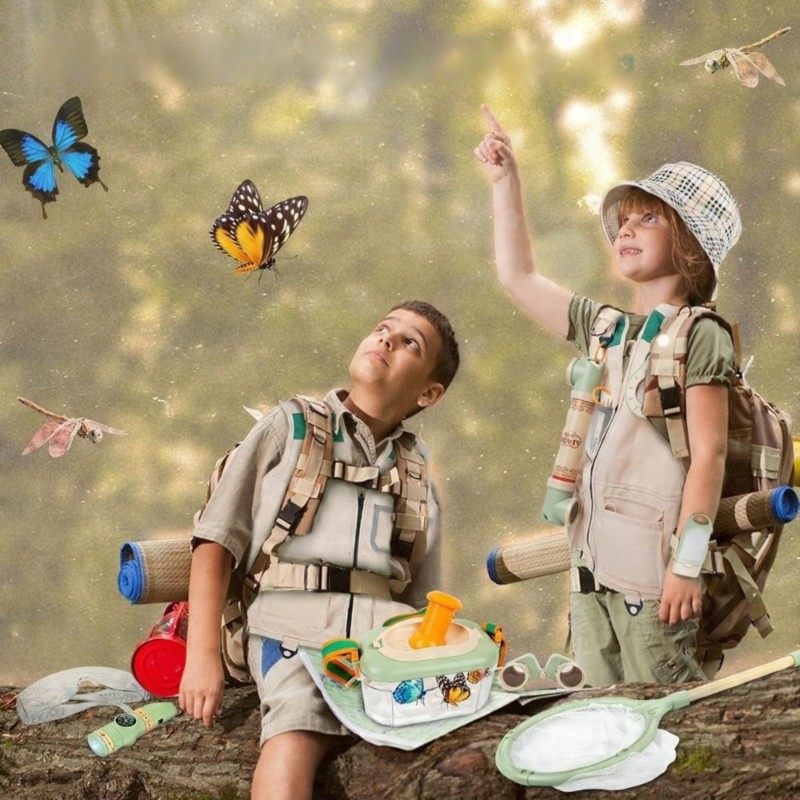 WOOPIE Sada pre Malého Prieskumníka - Ďalekohľad, Kompas a Sieťka na Motýle