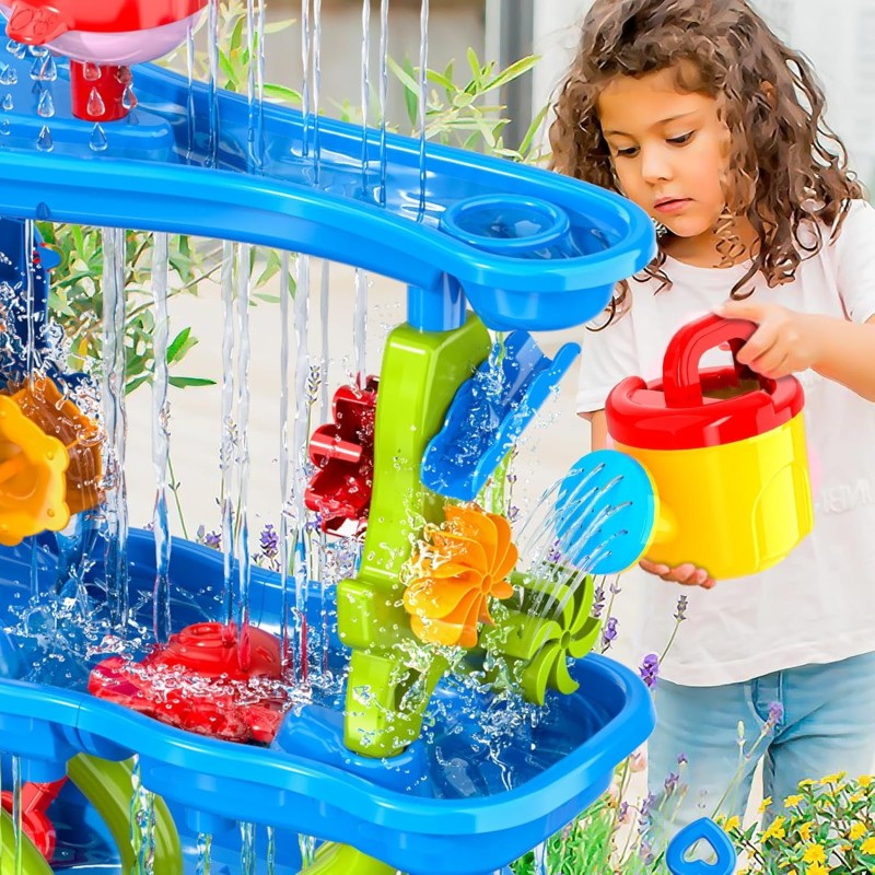 WOOPIE Poschodový Vodný Stolík a Pieskovisko s Vodopádom 4v1 Delfín