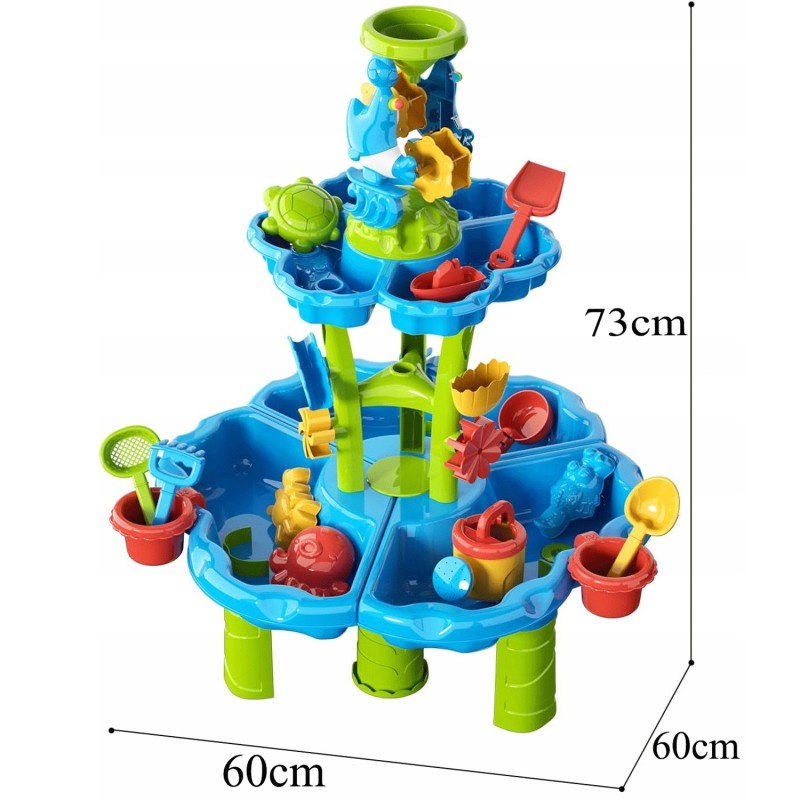 WOOPIE Vodný Stolík a Pieskovisko 2v1 Fontána XXL Aquapark s Delfínom