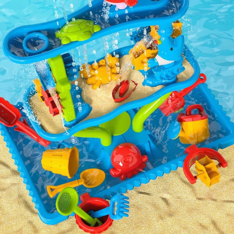 WOOPIE Poschodový Vodný Stolík a Pieskovisko 6v1 Mega Aquapark