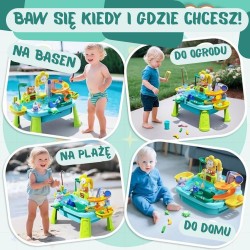 WOOPIE Vodný stôl 4v1 Vodné ihrisko | Chytanie rybičiek a šmykľavka