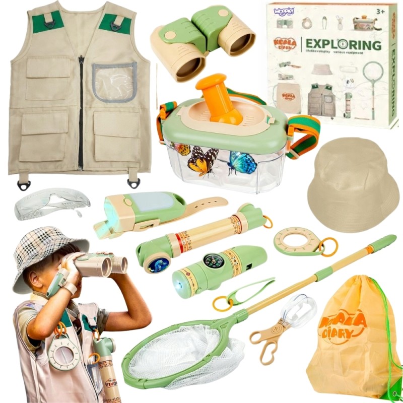 WOOPIE Sada pre Malého Prieskumníka - Ďalekohľad, Kompas a Sieťka na Motýle