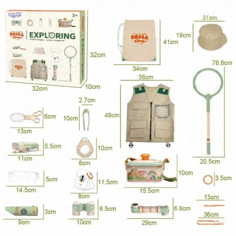 WOOPIE Sada pre Malého Prieskumníka - Ďalekohľad, Kompas a Sieťka na Motýle