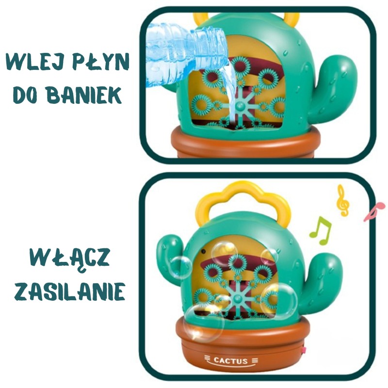 WOOPIE Elektronický Kaktus na Výrobu Bublín + Zvukové a Svetelné Efekty