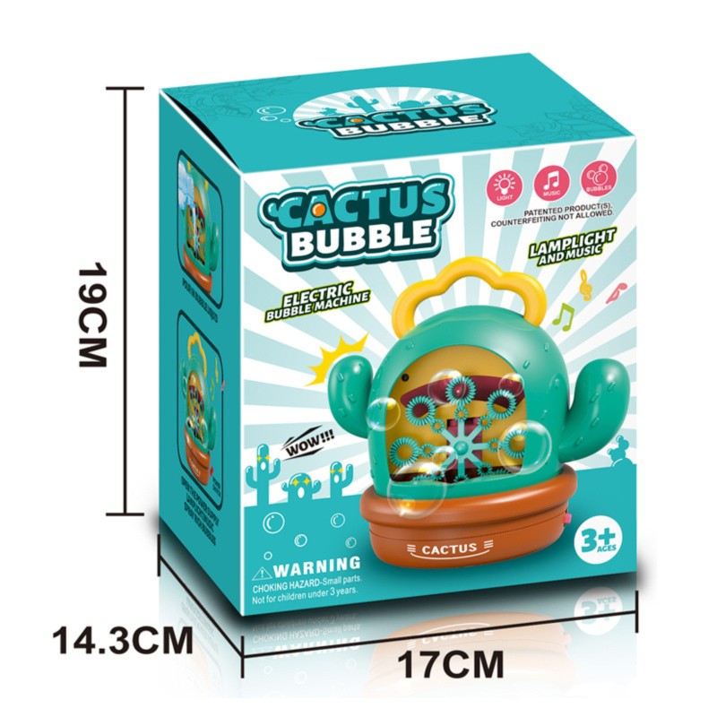 WOOPIE Elektronický Kaktus na Výrobu Bublín + Zvukové a Svetelné Efekty