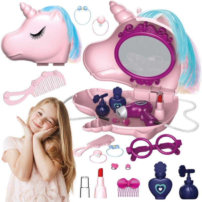 WOOPIE Kozmetický Stolík pre Dievčatá a Salón Krásy - Jednorožec