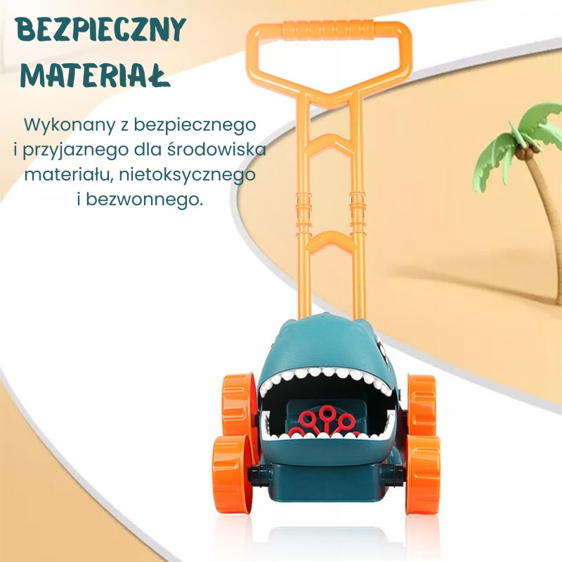 WOOPIE Kosiarka Ogrodowa Dino na Bańki Mydlane Dinozaur + Płyn