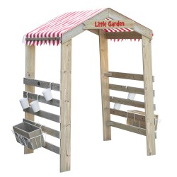 CLASSIC WORLD EDU Drevená Záhradná Brána - Pergola s Kvetináčmi
