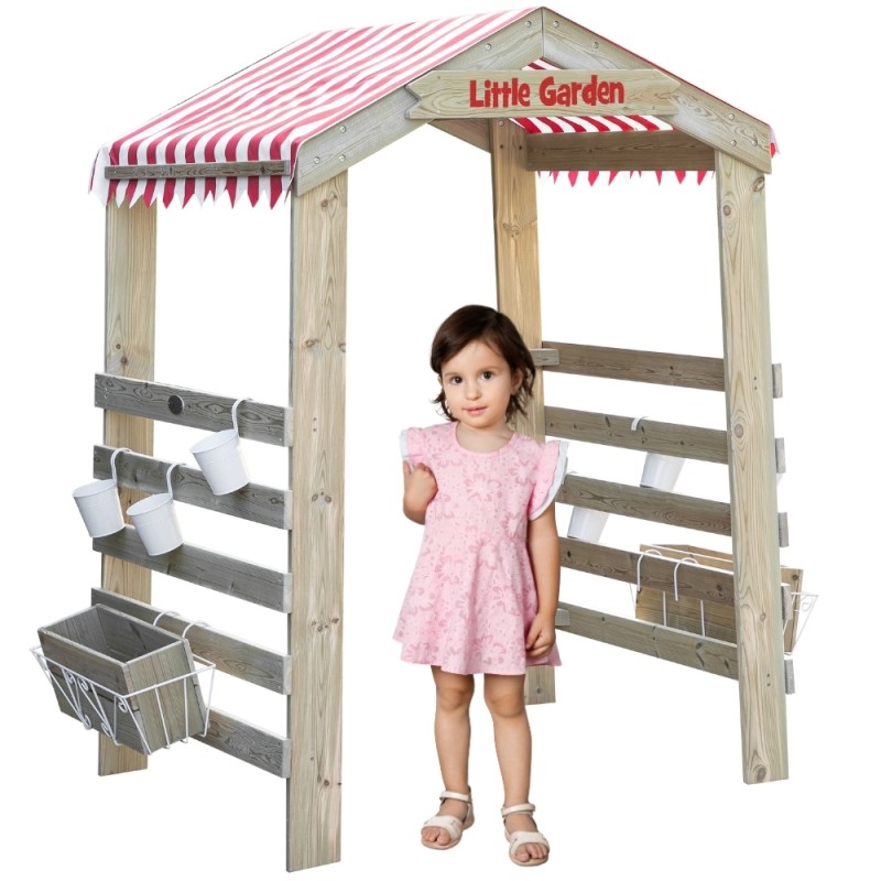 CLASSIC WORLD EDU Drevená Záhradná Brána - Pergola s Kvetináčmi