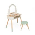 CLASSIC WORLD Drevený Kozmetický Stolík so Zrkadlom a Príslušenstvom