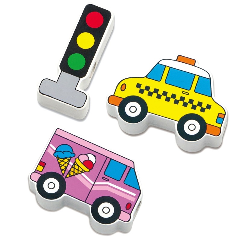 Viga Drevená prevliekačka Vozidlá | Montessori hračka na navliekanie