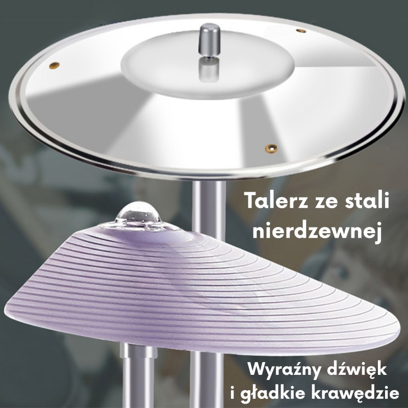 WOOPIE Detská bicia súprava so stoličkou | Veľká sada 5 bubnov s držiakom na mobil