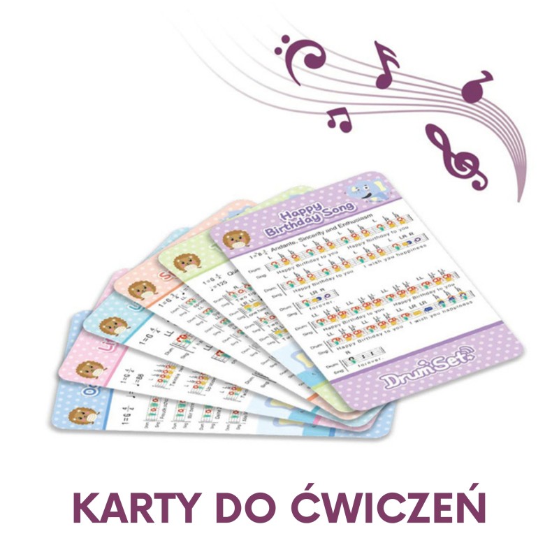 WOOPIE Detská bicia súprava so stoličkou | Veľká sada 5 bubnov s držiakom na mobil