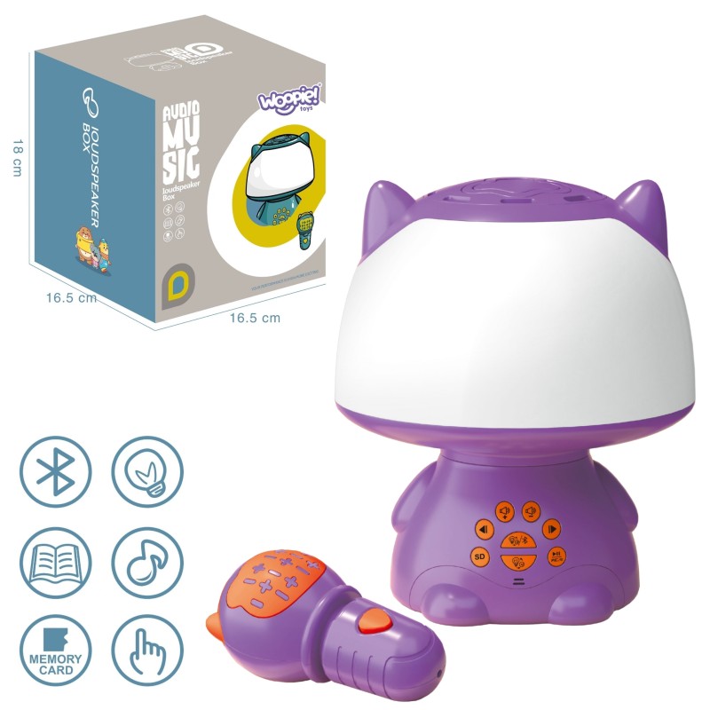 WOOPIE Multifunkčná RGB Lampa s Bluetooth Reproduktorom na Karaoke - Fialová